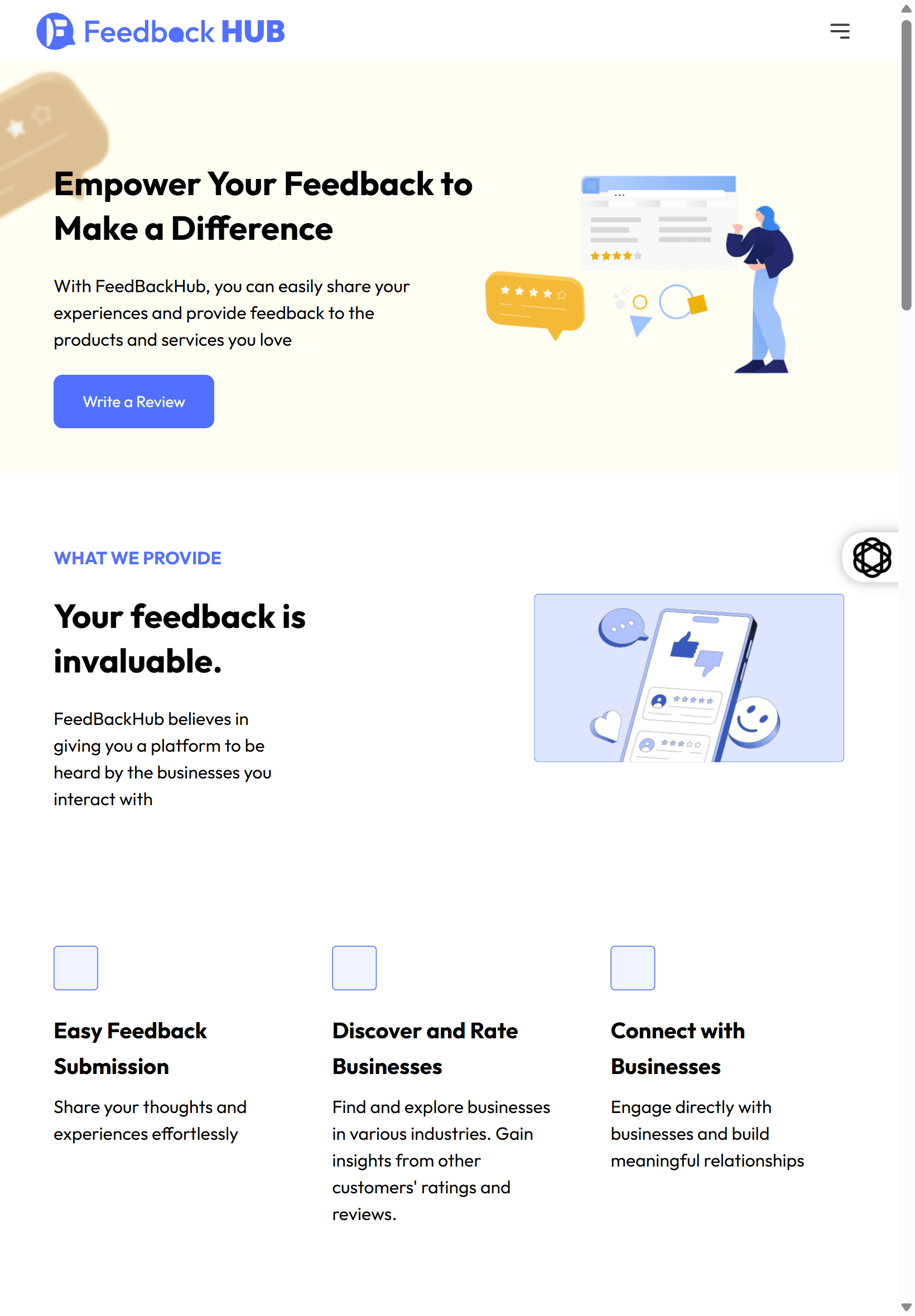 FeedbackHub project screenshot