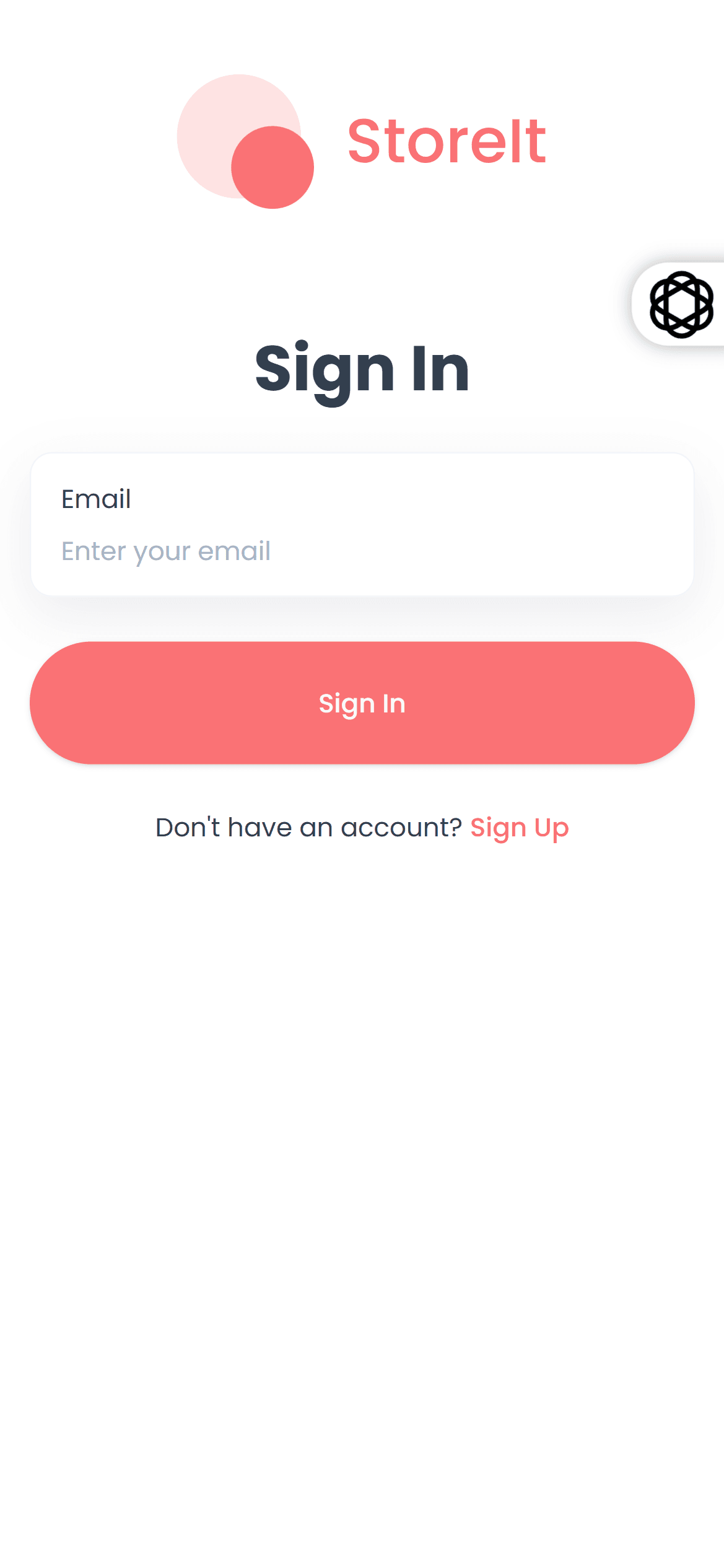 storage app project screenshot