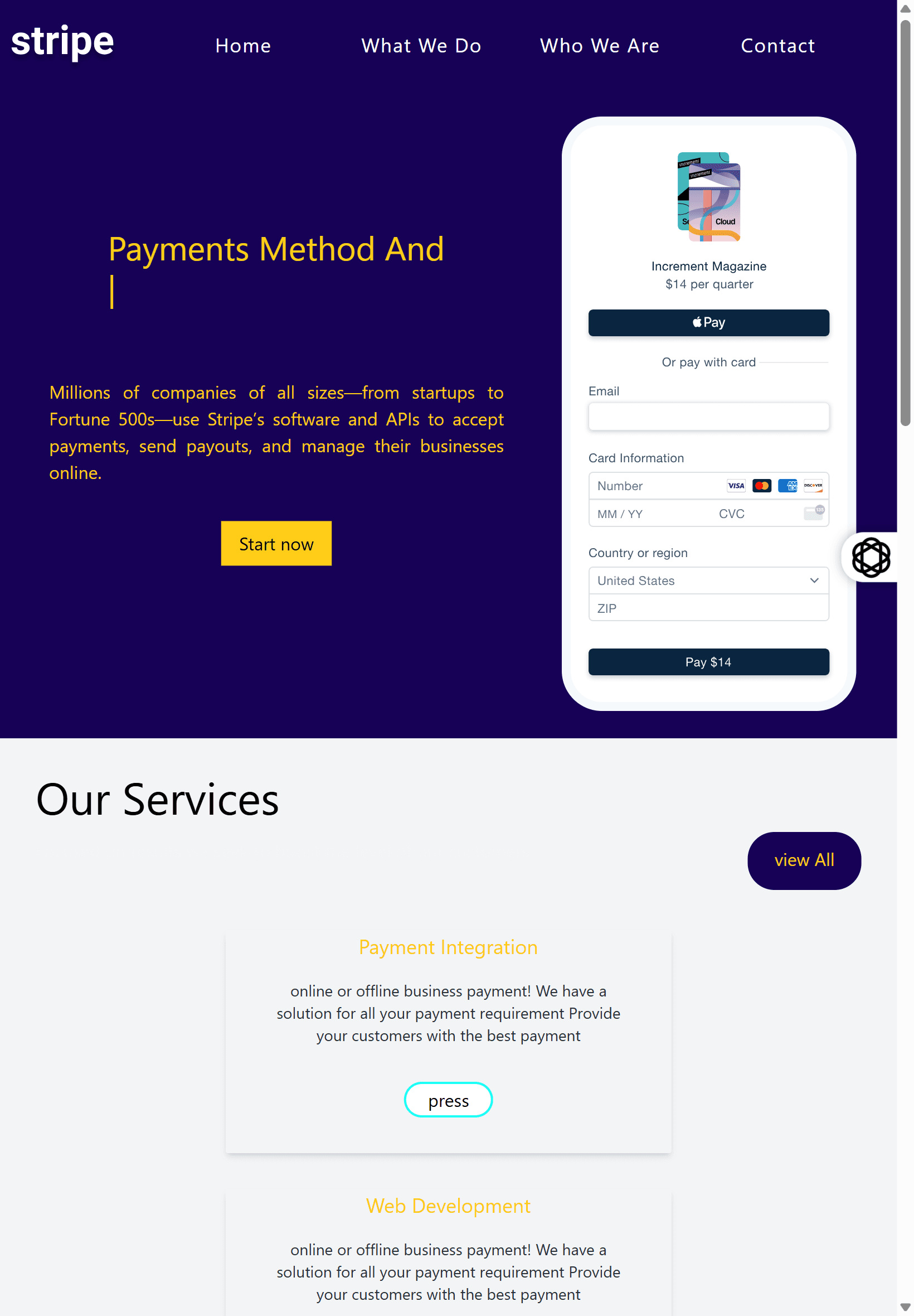 Payment Gateway project screenshot